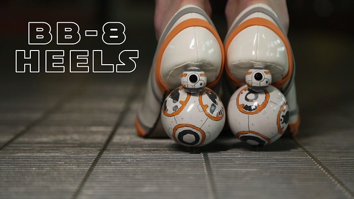 Star Wars Hayranı Kadınlar İçin Tasarlanan BB-8'li Topuklu Ayakkabı