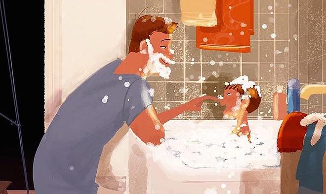 Banyoda En Keyifli Zamanın Baba ile Geçirilen Zaman Olduğunun 23 Kanıtı