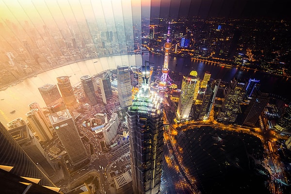 11. Шанхай. Общее количество объединенных фотографий - 65, время съемок - 1 час 53 минут