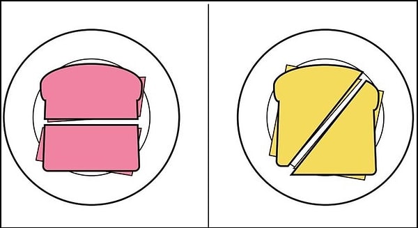 3. Как ты режешь свой бутерброд: по диагонали или горизонтально?