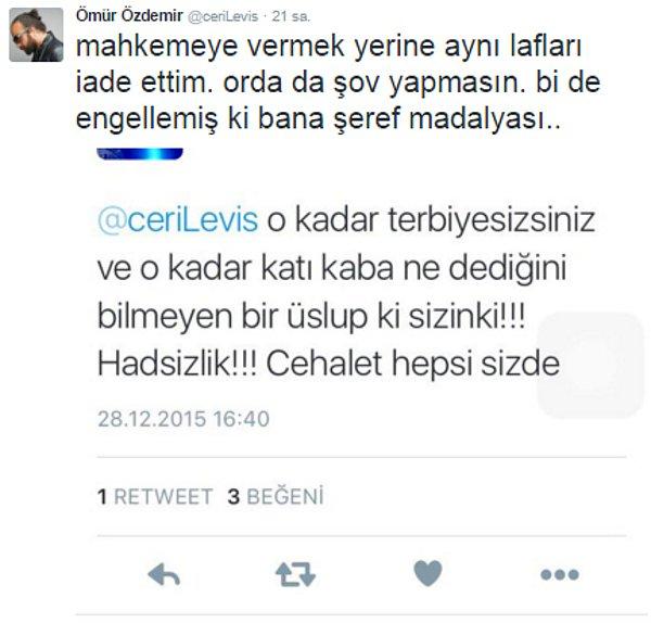 Özdemir'in attığı son tweet ile de ikili arasındaki tartışma son buldu.