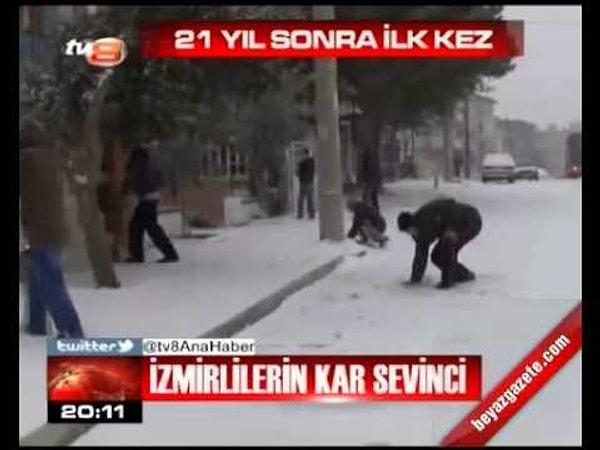 5. "21 Yıl Sonra İlk Kez! İzmirlilerin Kar Sevinci"