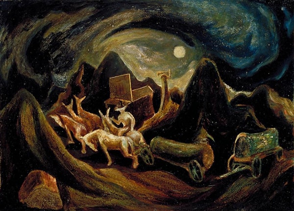 9. Джексон Поллок "На запад" (1934-35).