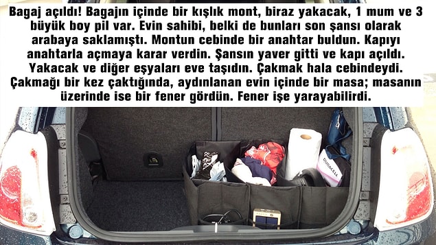 Anahtarı bagajda denedin.