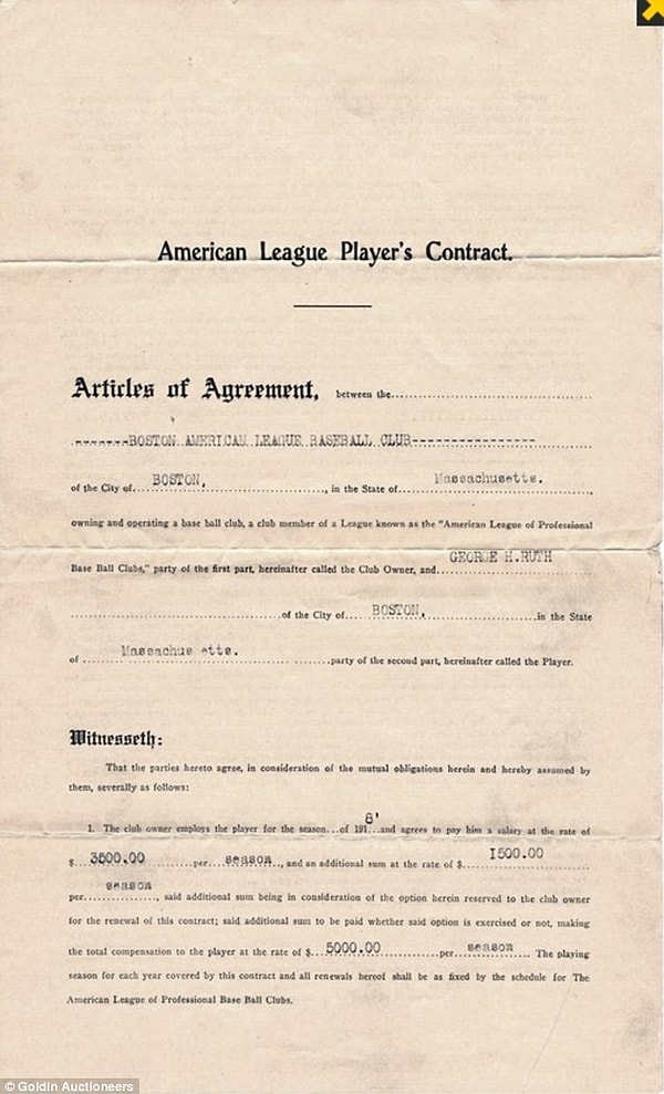 9. Контракт Бейб Рута