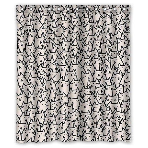 6. Занавеска для душа с котиками