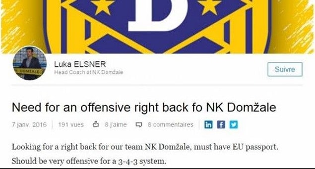 ''NK Domzale'nin ofansif sağ beke ihtiyacı var''