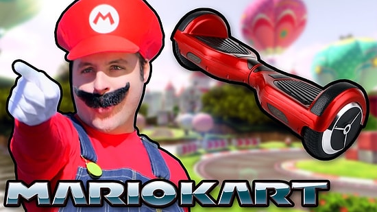 Gerçek Hayatta Hoverboard Üzerinde Mario Kart Oyunu