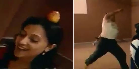 Sanki Korku Trenindeyim: Kafada Duran Elmayı Ayağıyla Düşürmeye Çalışan Tekvandocu