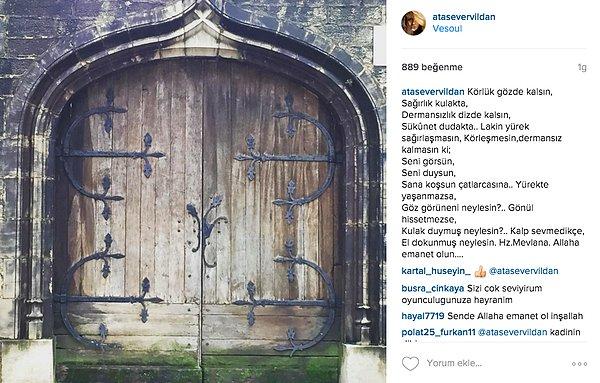 Atasever Instagram hesabından, manidar bir paylaşım yaptı.