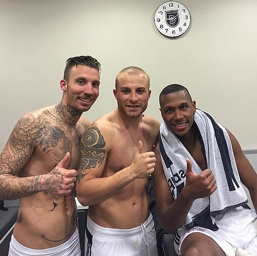 Beşiktaşlı futbolcuların sevinci