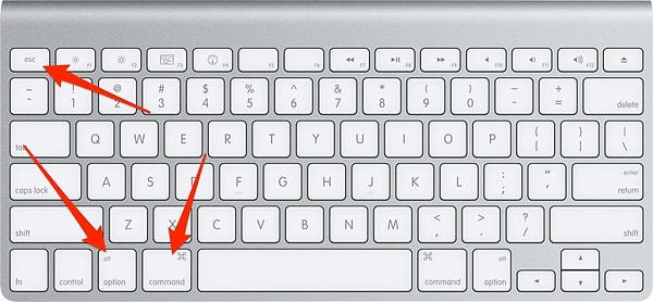 6. ⌘ + ⌥ + Esc — Görev yöneticisini aç