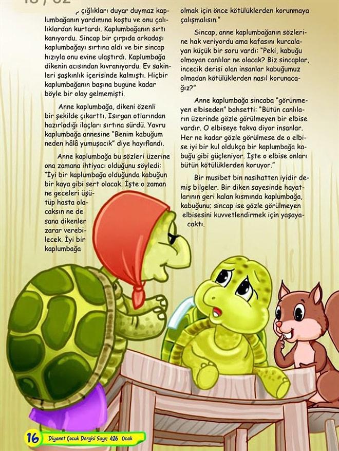 Diyanet'in Çocuk Dergisinde 'Başörtülü Kaplumbağa'
