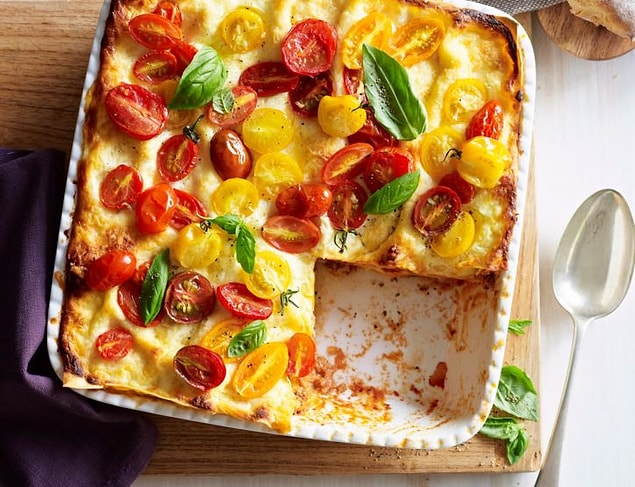 1. Domatesli Fesleğenli Lazanya