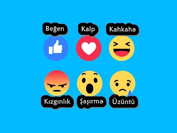 Emojiler kalp, kahkaha, şaşırma, üzüntü ve kızgınlık ifade eden yeni ikonlardan oluşuyor.