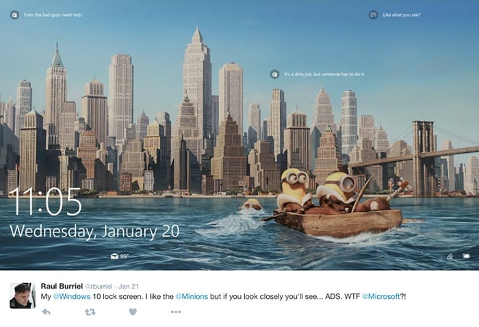 Windows 10 Kullanıcıları, Kilit Ekranındaki Reklam Sürprizi ile Şaşırdı