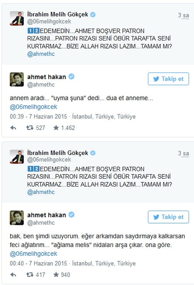 3. Melih Gökçek - Ahmet Hakan Kavgaları