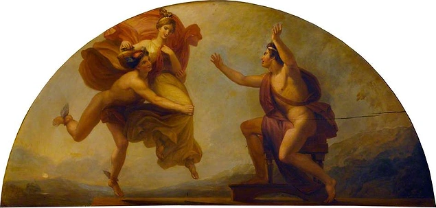 Böyle dedikten sonra baş tanrı ilk kadını yeryüzüne indirdi ve Prometheus'un kardeşi Epimetheus'a gelin olarak gönderdi.