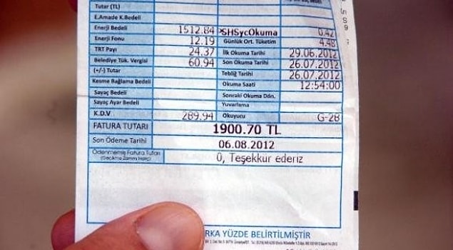 10. Ödemiş olsa dahi faturaları bir süre atmaz.