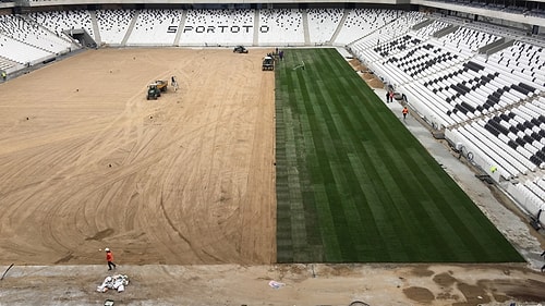 Vodafone Arena'da Çimler Seriliyor