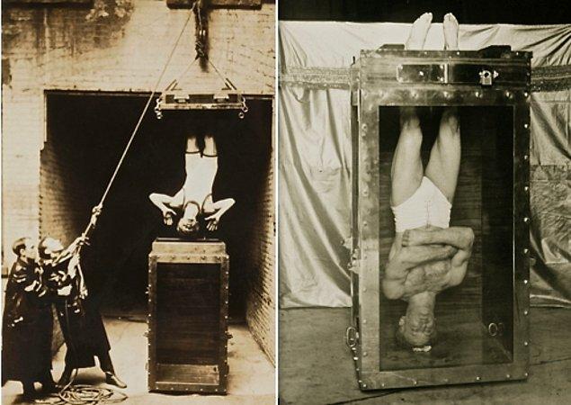 10. 1913 yılında Houdini, en ünlü performansı olan "Çin Su İşkencesi Hücresi"ni gerçekleştirir.
