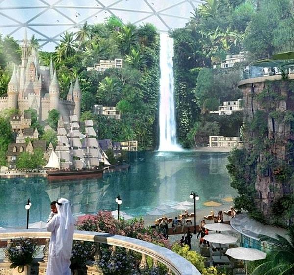 8. Dubai'de inşa edilen dünyanın ilk kapalı şehri, 4.5 milyon m2'lik alan kaplayacak.
