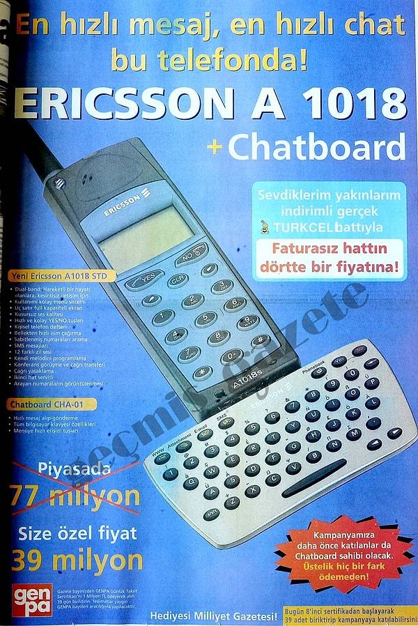 28. 04 Haziran 2000 Milliyet Ericsson A1018 reklamı.
