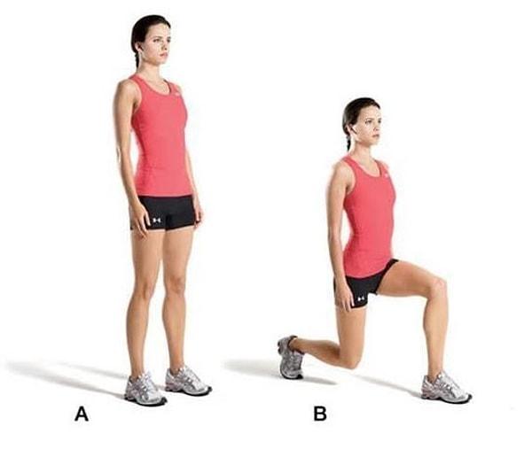 4. Lunge ya da bacak hamlesi de gluteus maximus için yapabileceğiniz egzersizlerden bir tanesi.
