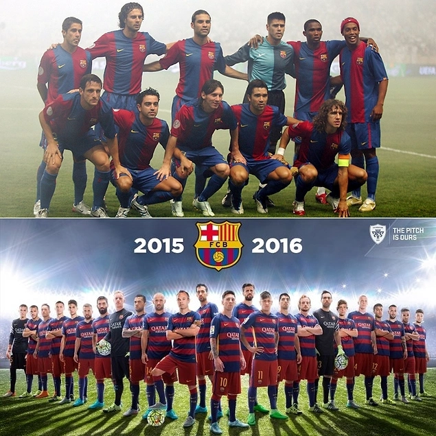 Barcelona demişken... 2006'daki efsane kadrosunu unutmak mümkün değil. Ronaldinho, Eto'o, Xavi, Puyol, Deco ve Messi'nin ilk zamanları.