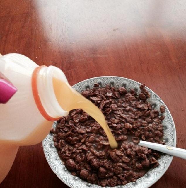 8. Orange juice on cereal? This is far beyond evil.