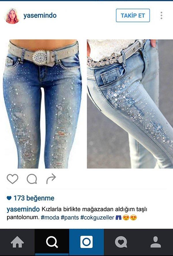 10. Dönemin modası taşlı pantolonlar Instagram'ın vazgeçilmezleri arasında olabilirdi.