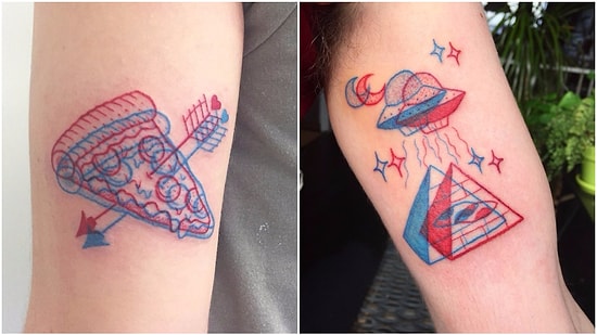 Vintage 3D Gözlüklerden İlham Alan Bu 3 Boyutlu Dövmelere Bayılacaksınız!