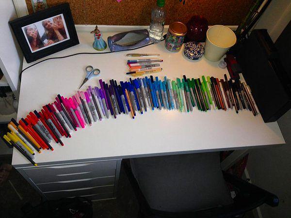 4. So you like to keep an array of pens for every occasion.