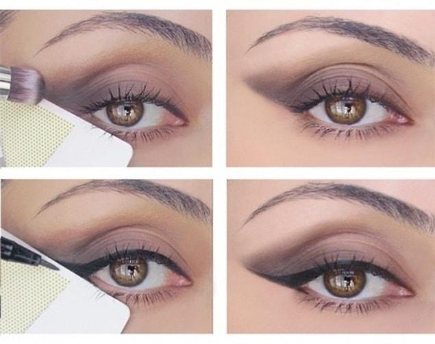 1. Even winged-eyes are every girl's daydream. Try using your credit card to achieve the perfect eyeliner.