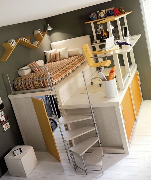 3. If it were me, I'd only fit a bed there but this is just a piece of art.