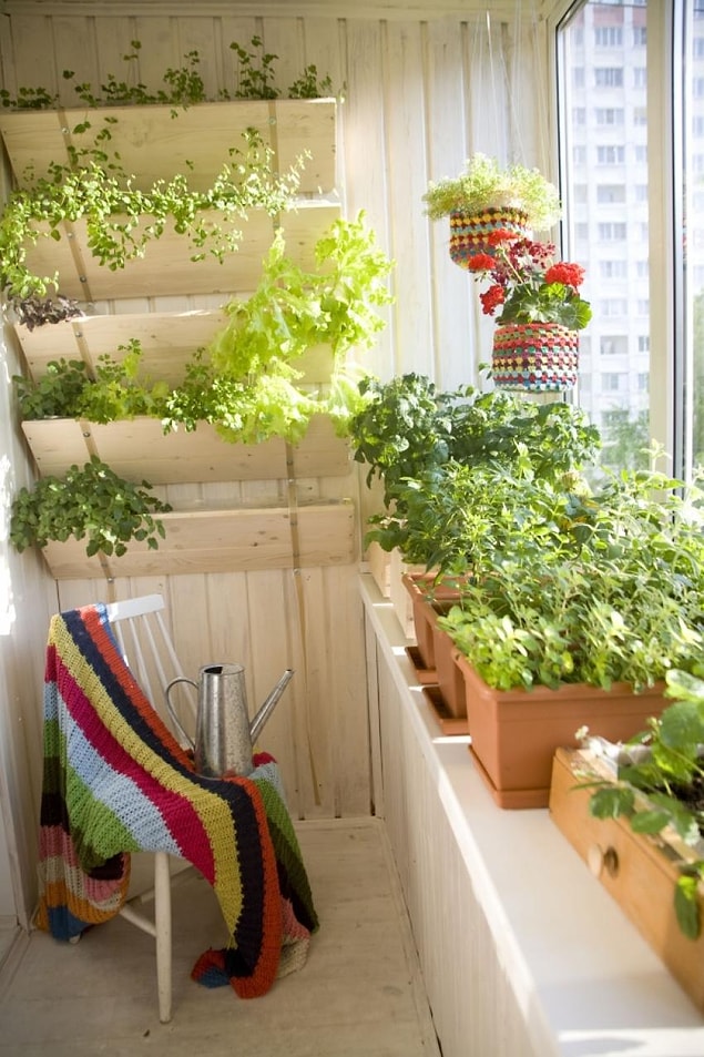 9. Balkon mutfağa yakın olursa tazecik otların tam zamanı!