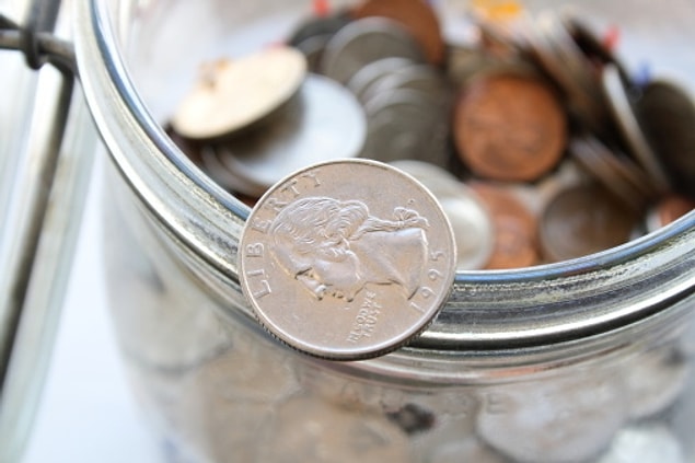 7. Save your coins in a jar and don't touch it for a whole year!