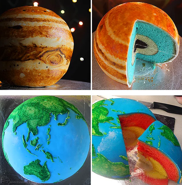 Jüpiter ve Dünya'nın merkezine bu tatlı pastalar sayesinde inebilirsiniz!