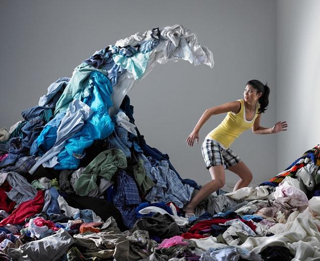 14. A mountain of dirty clothes always waiting to be washed!