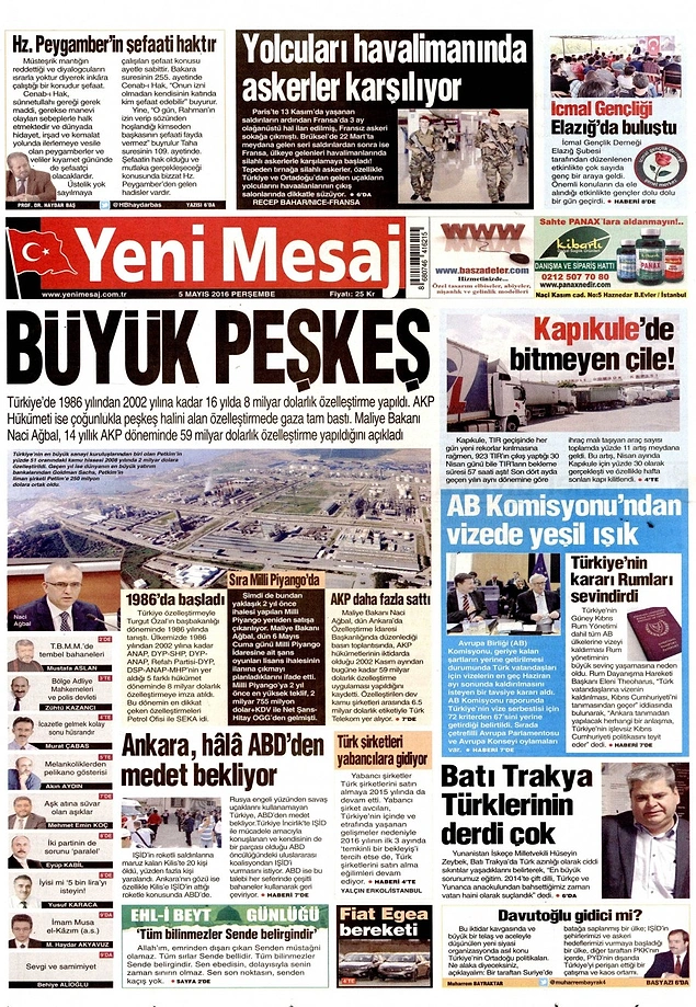 Gazetelerde Bugün | 5 Mayıs Perşembe