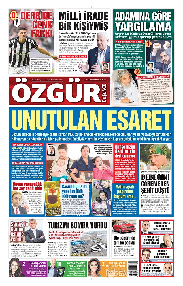 Gazetelerde Bugün | 9 Mayıs Pazartesi
