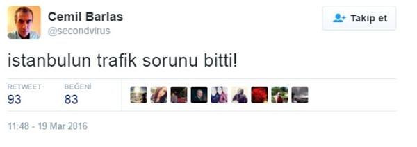 13. IŞİD'in İstanbul'daki canlı bomba saldırılarından sonra gazeteci Cemil Barlas'ın attığı bu tweet