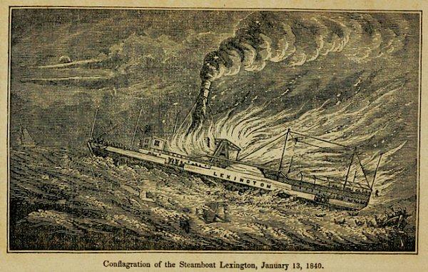 1. Lexington adlı buharlı gemi New York açıklarında yandı ve battı. 139 kişi öldü.