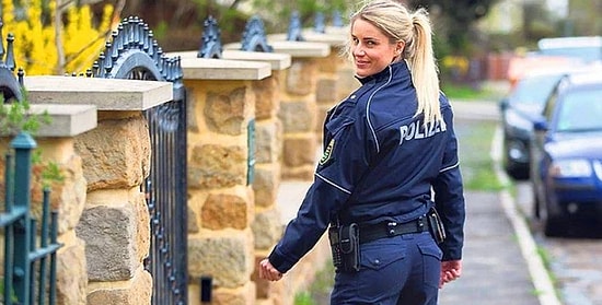Чувственная девушка-полицейский, которой так и хочется сказать: "Пожалуйста, задержи меня!"