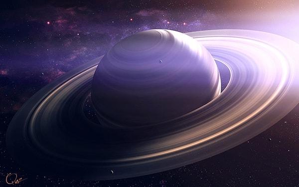 13. Satürn gezegeni neredeyse tamamen gazdan oluşmaktadır ve bunun büyük çoğunluğu sıvı hidrojen ve helyumdur. Katı olan tek kısmı oldukça küçük çekirdeğidir.