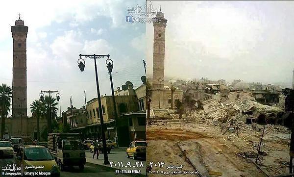 6. Yine Suriye'den şehrin yerle bir olduğu bir görüntü.