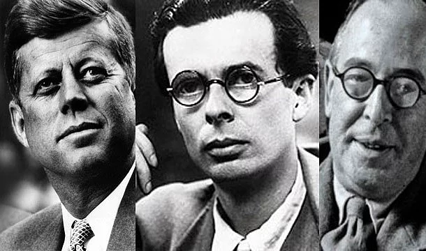 John F. Kennedy, Aldous Huxley, ve C.S. Lewis aynı gün öldü. Tarih 22 Kasım 1963'ü gösteriyordu.