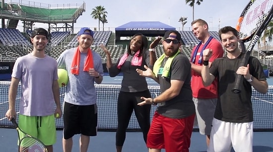 Tenisin Kraliçesi Serena Williams ve Dude Perfect Ekibinden Mükemmel Tenis Hareketleri