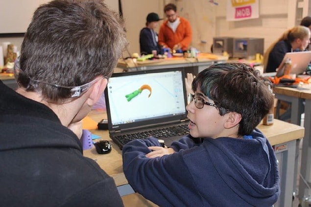 The group learned 3D modeling and printing, plaster casting, electronics, and sewing to build their wearables.