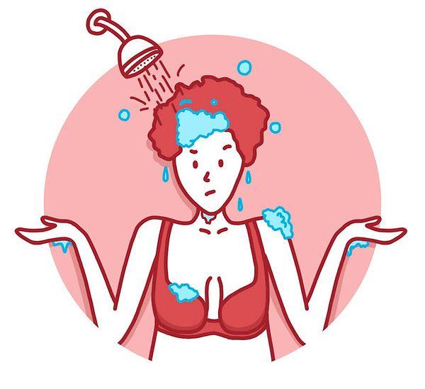 6. Don't take your bra off, even in the shower.